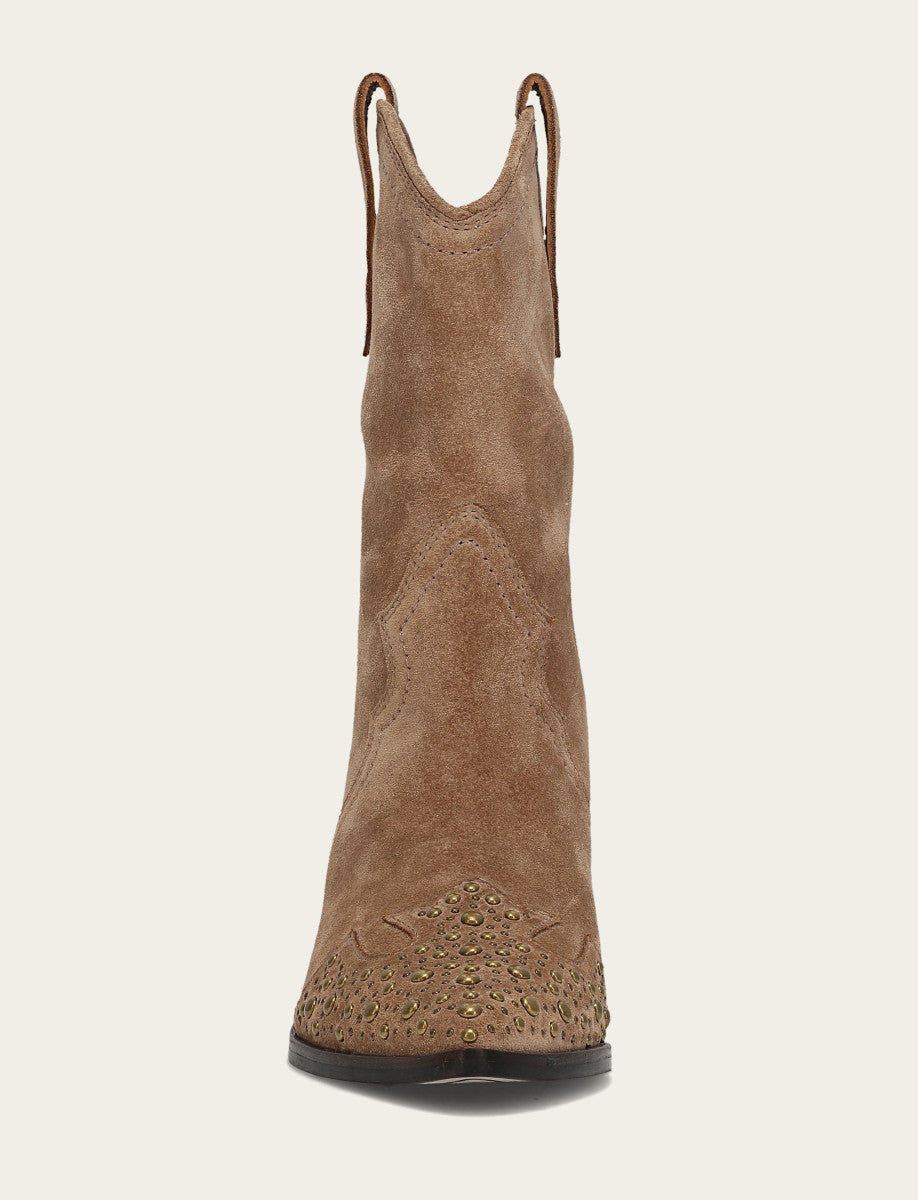 Frye Women's Almond Sara Wingtip Stud Boot / Almond