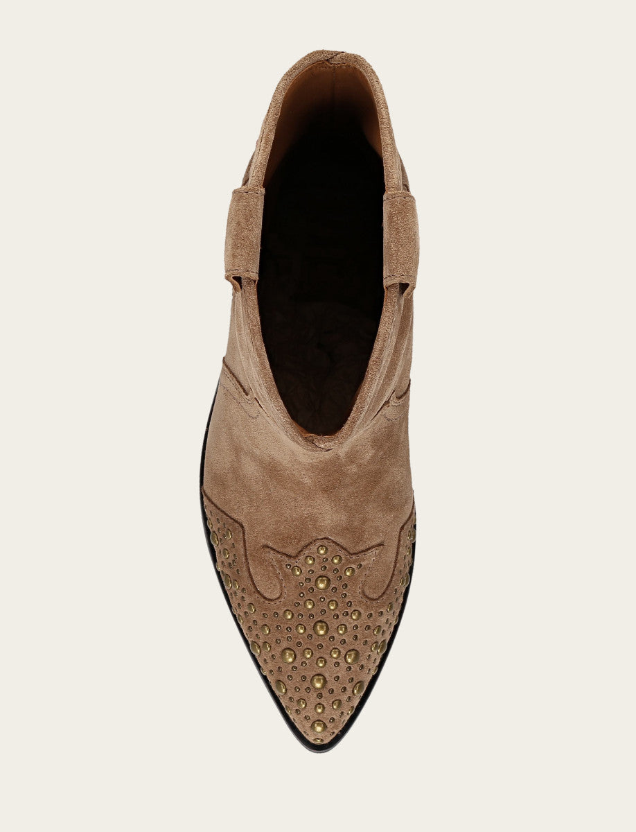 Frye Women's Almond Sara Wingtip Stud Boot / Almond