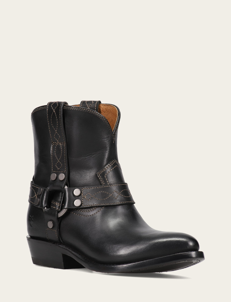 Frye Women's Black Billy Short Harness Booties / Black