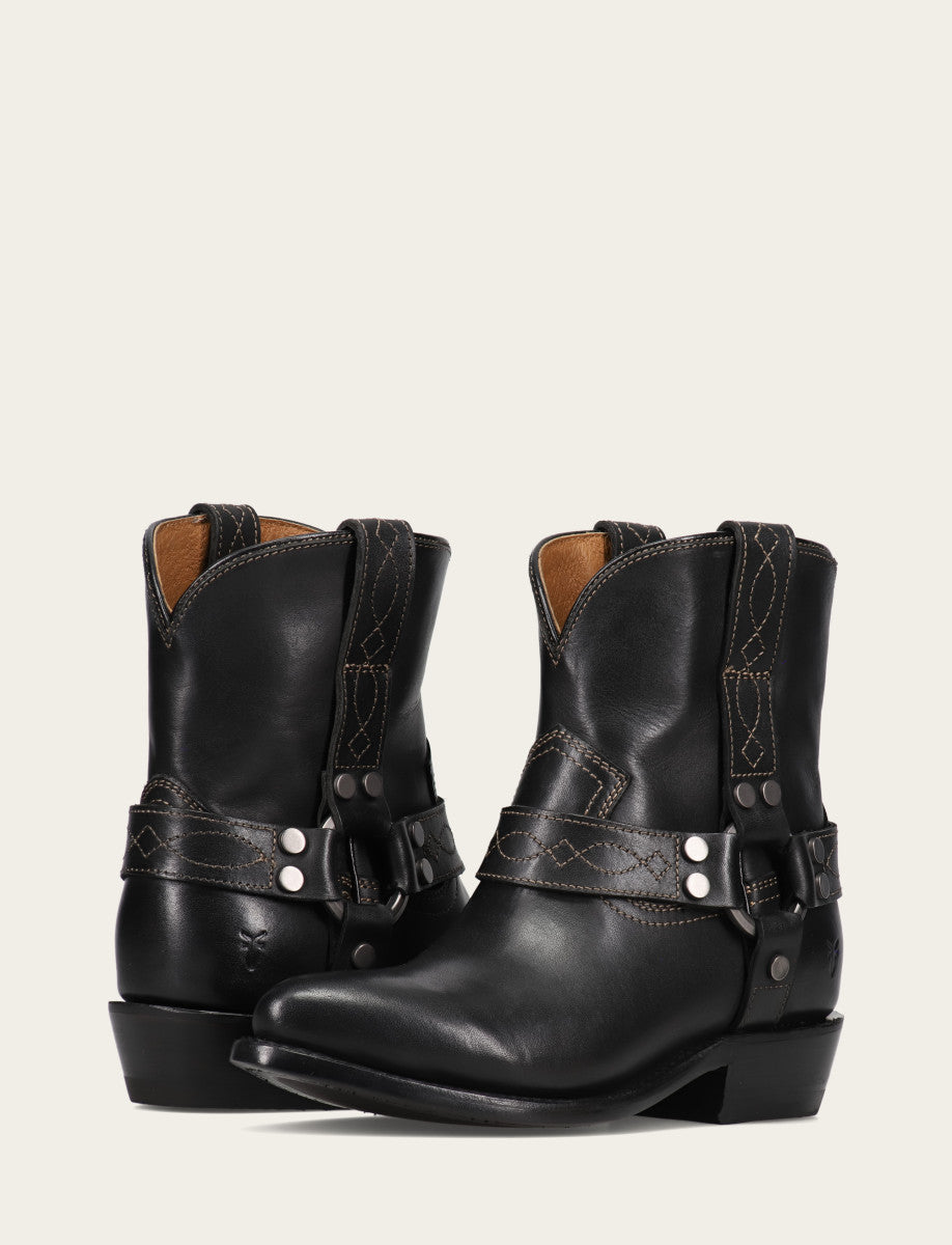 Frye Women's Black Billy Short Harness Booties / Black