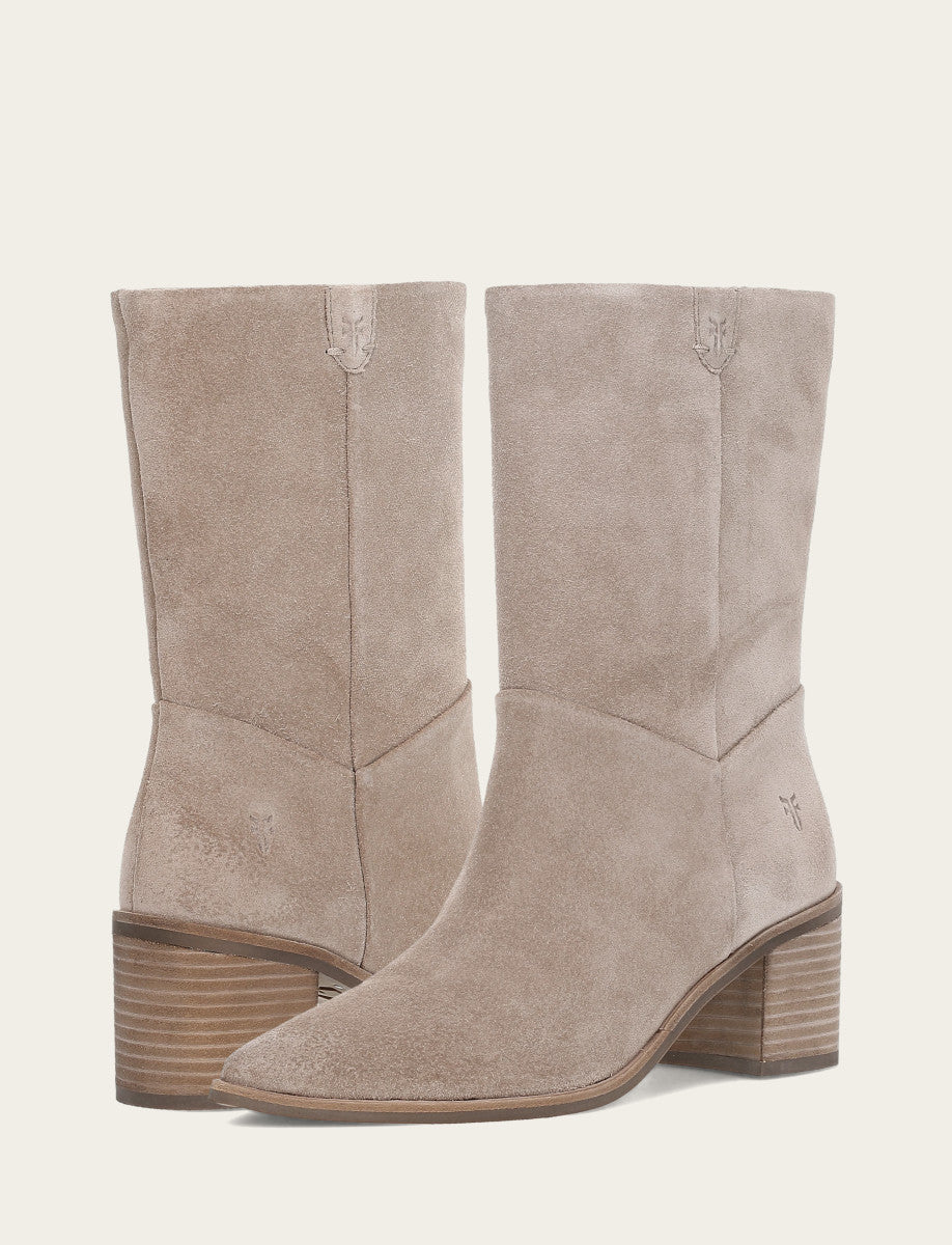 Frye Women's Taupe Sadie Softy Mid Booties / Taupe