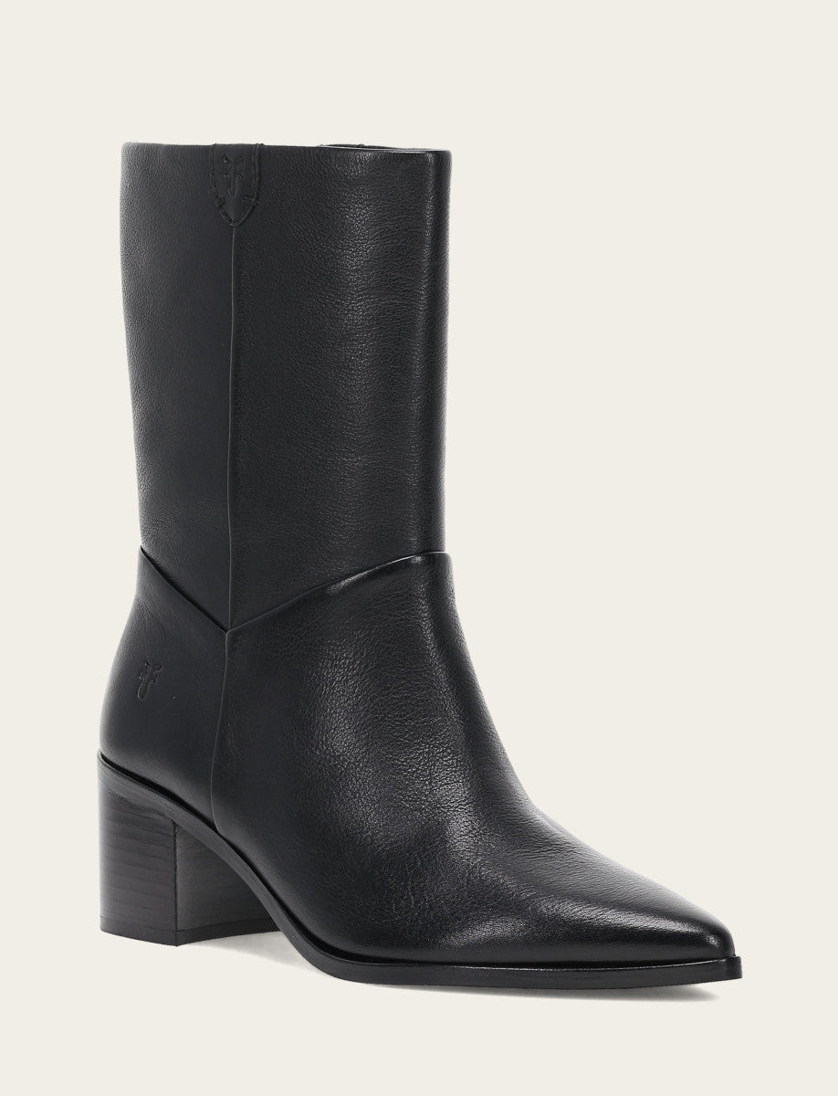 Frye Women's Black Sadie Softy Mid Booties / Black