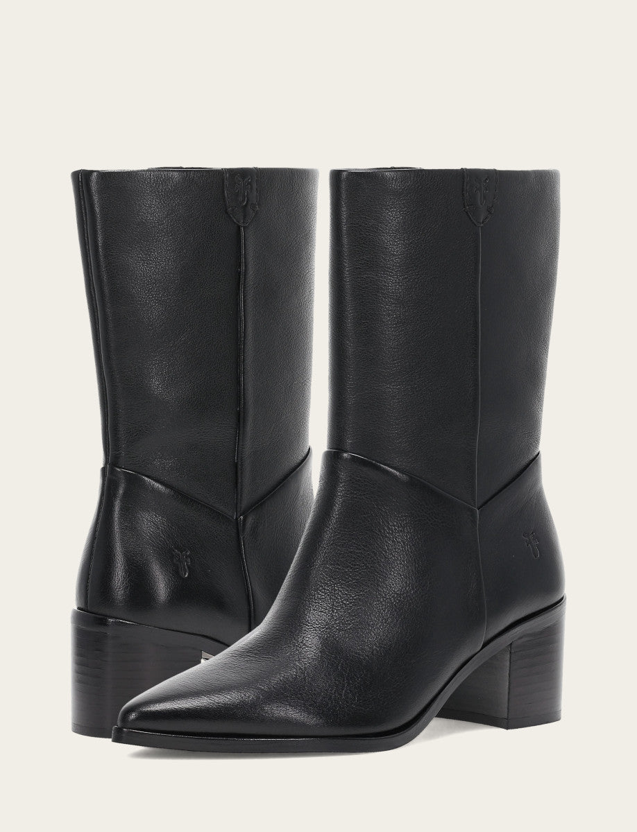 Frye Women's Black Sadie Softy Mid Booties / Black