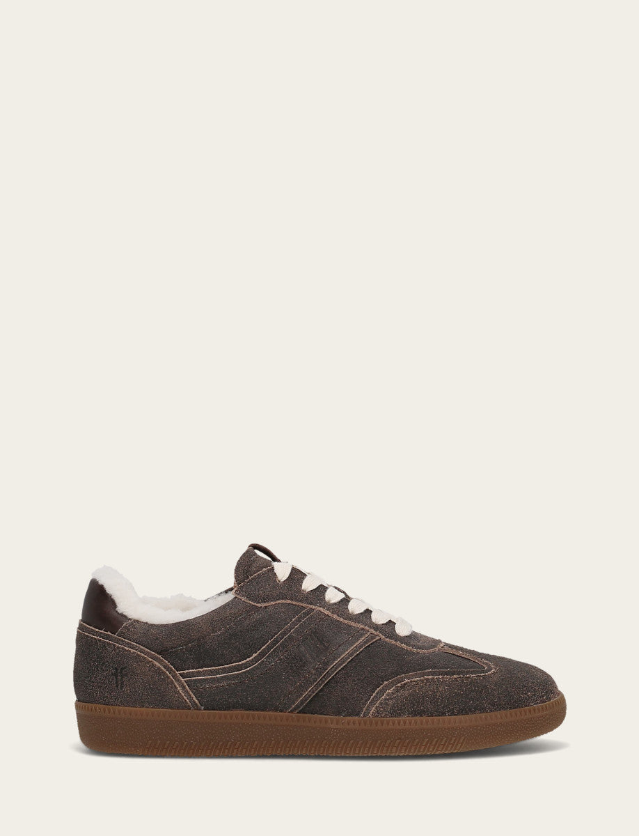 Frye Women's Dark Truffle Milly Low Lace Shearling Sneaker / Dark Truffle