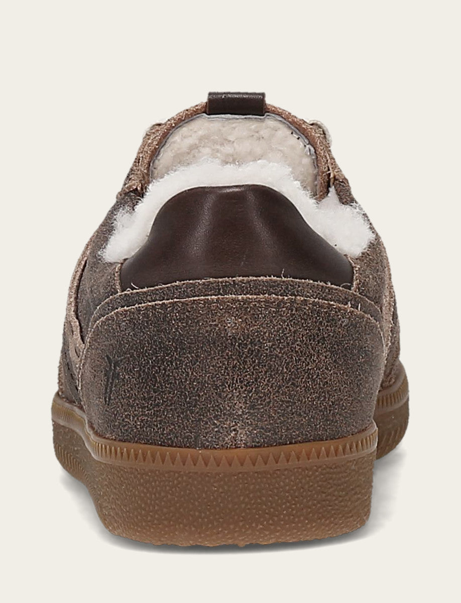 Frye Women's Dark Truffle Milly Low Lace Shearling Sneaker / Dark Truffle