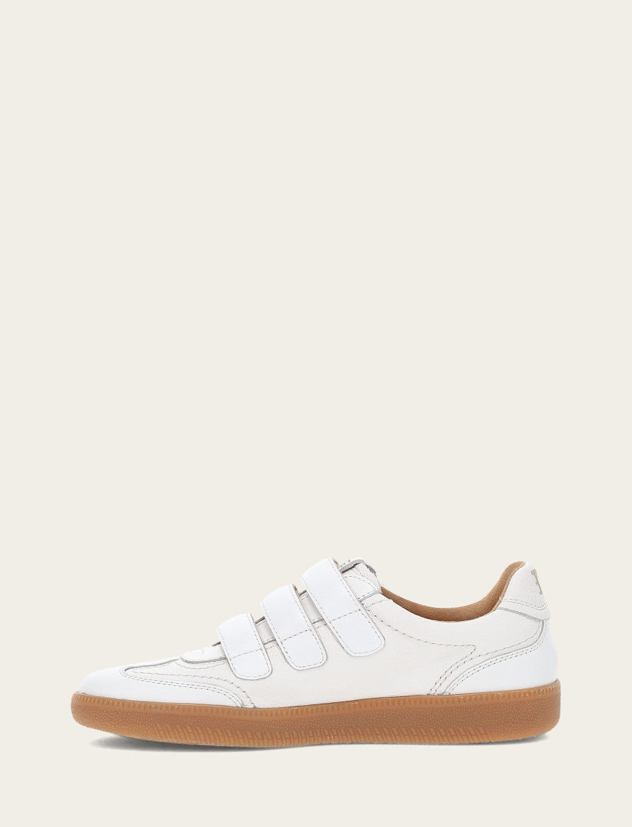 Frye Women's White Milly 3 Strap Sneakers / White