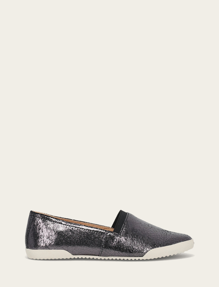 Frye Women's Pewter Mirror Melanie Slip On Sneakers / Pewter Mirror