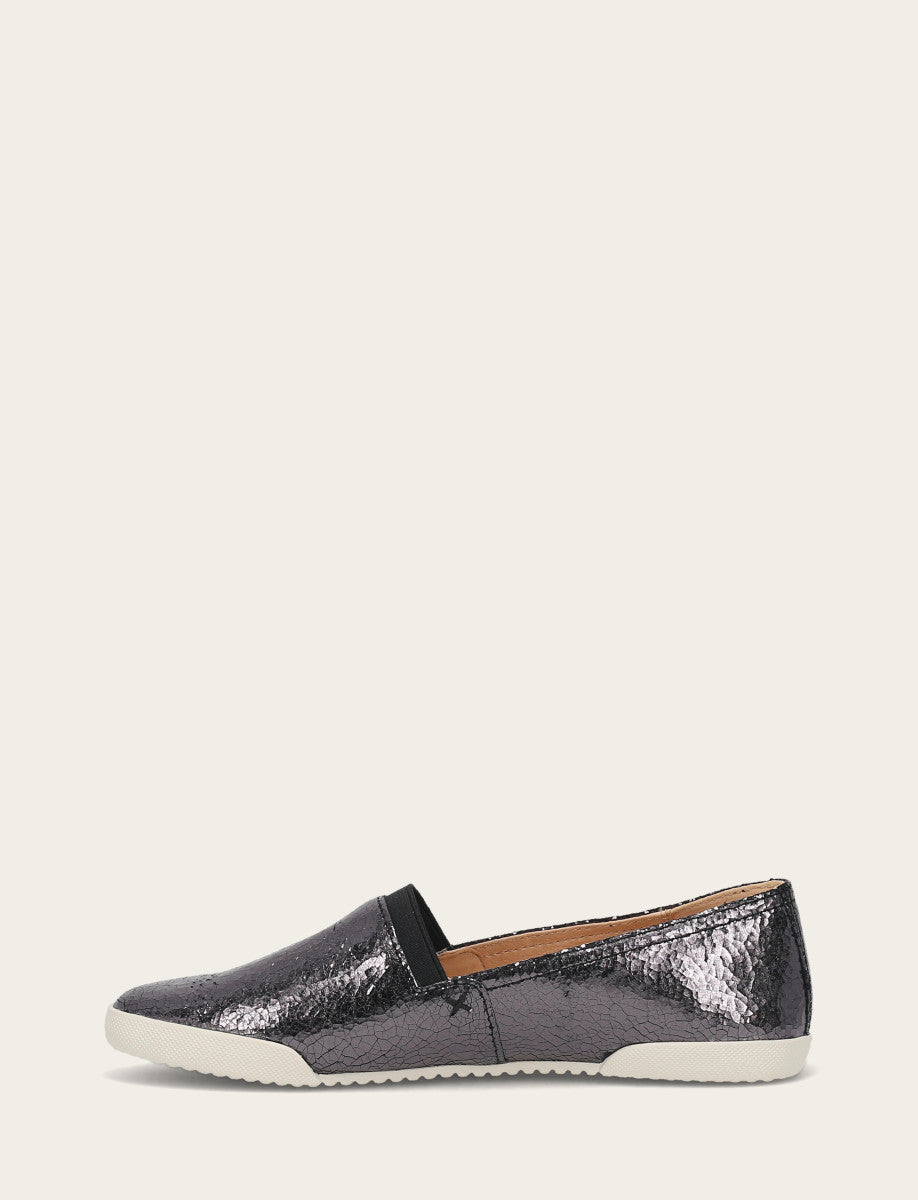 Frye Women's Pewter Mirror Melanie Slip On Sneakers / Pewter Mirror