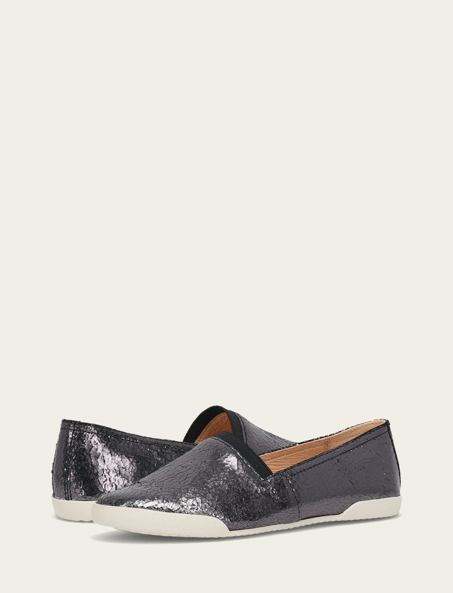 Frye Women's Pewter Mirror Melanie Slip On Sneakers / Pewter Mirror