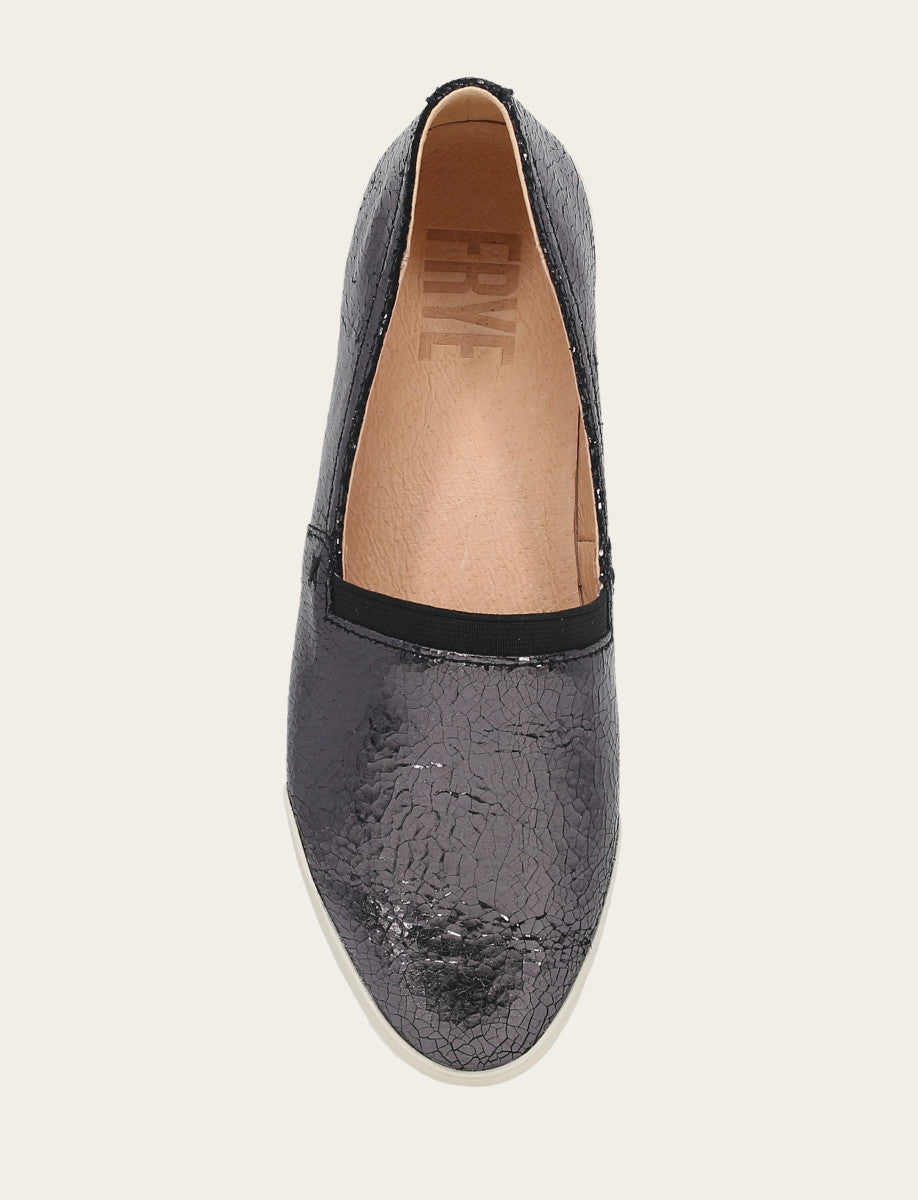 Frye Women's Pewter Mirror Melanie Slip On Sneakers / Pewter Mirror