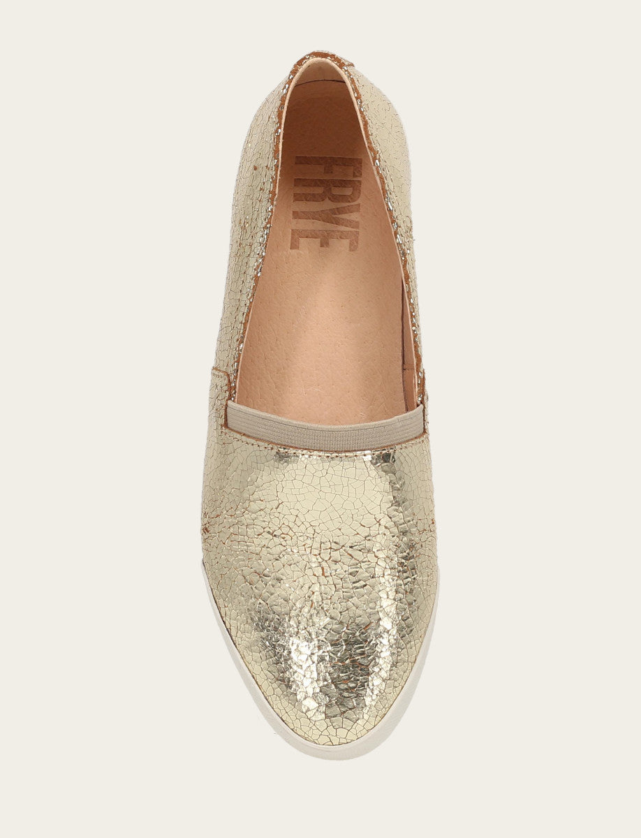 Frye Women's Gold Mirror Melanie Slip On Sneakers / Gold Mirror