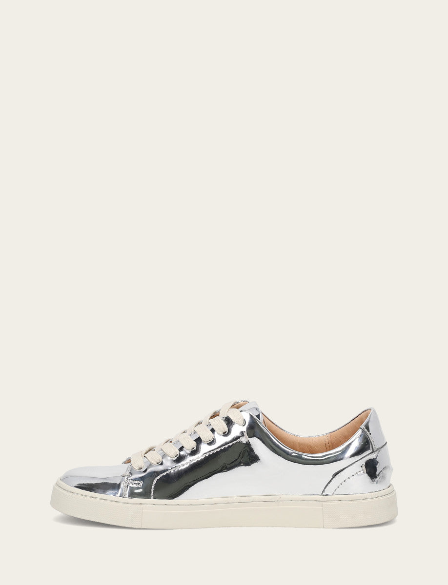 Frye Women's Silver Ivy Low Lace Slip On Sneakers / Silver