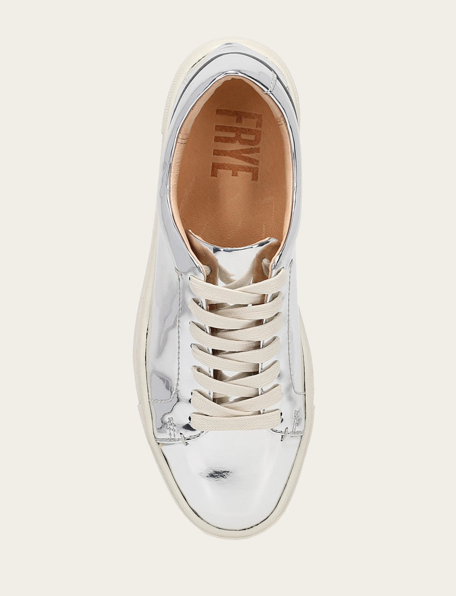 Frye Women's Silver Ivy Low Lace Slip On Sneakers / Silver
