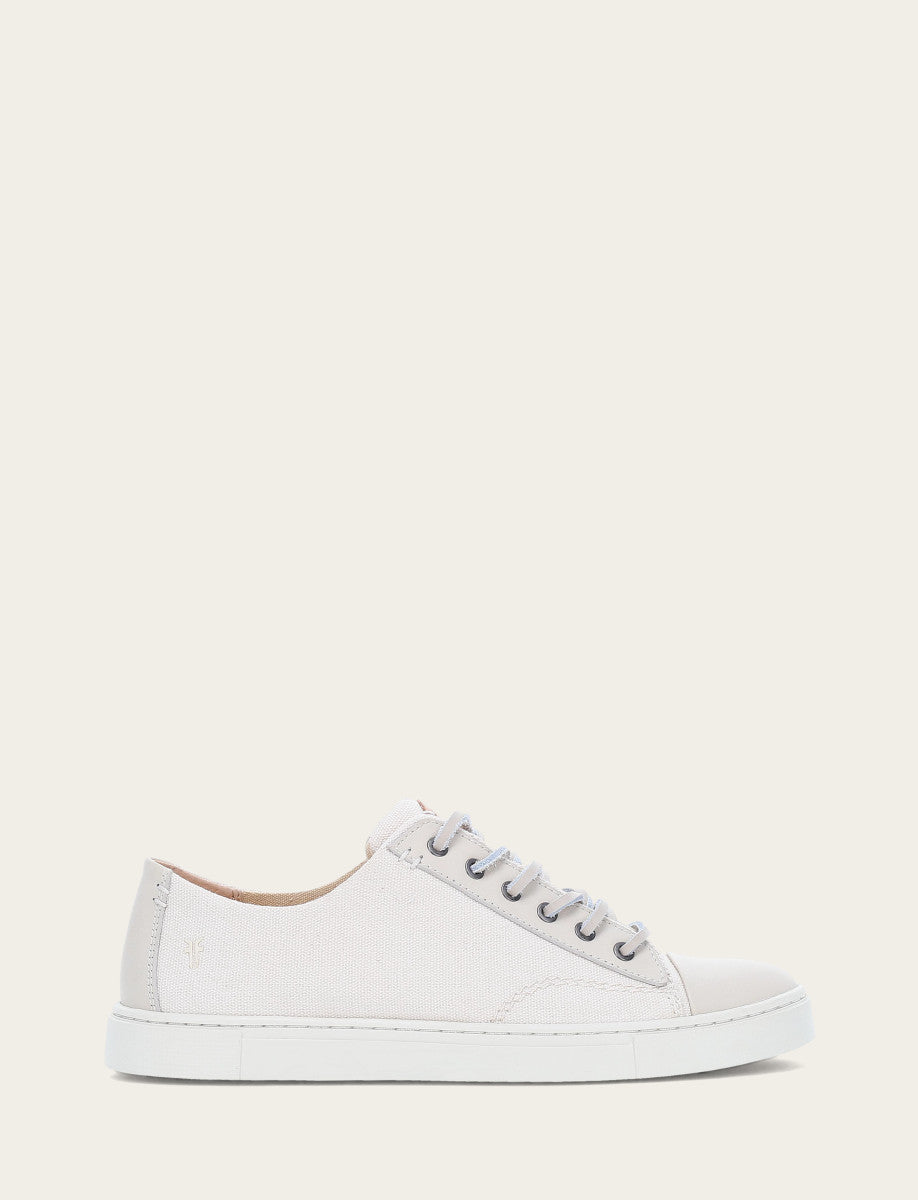 Frye Women's Ivory Ivy Canvas Low Lace Sneakers / Ivory