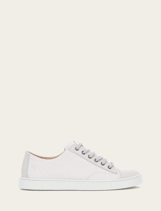 Frye Women's Ivory Ivy Canvas Low Lace Sneakers / Ivory