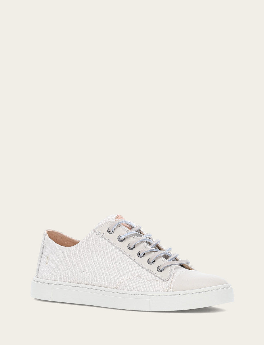 Frye Women's Ivory Ivy Canvas Low Lace Sneakers / Ivory