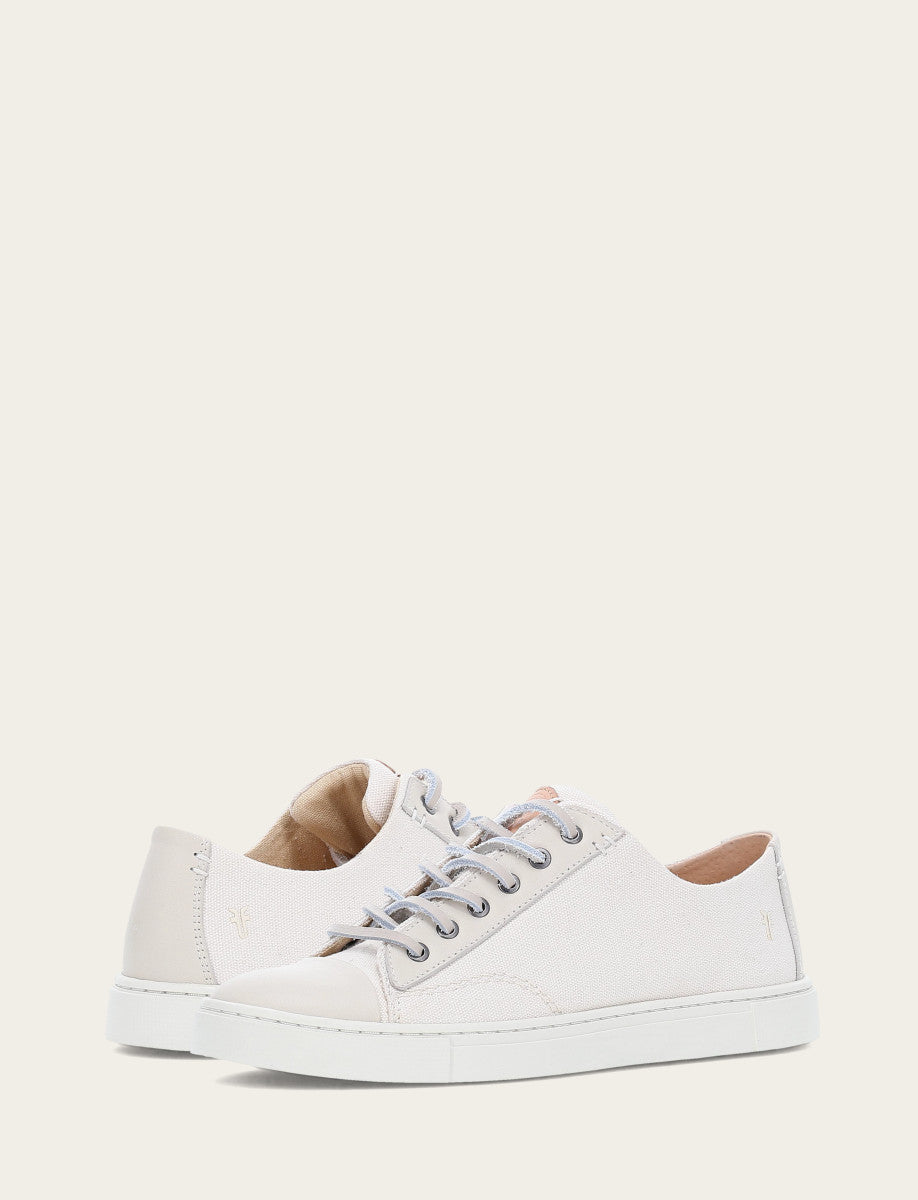 Frye Women's Ivory Ivy Canvas Low Lace Sneakers / Ivory