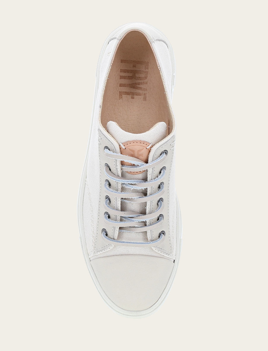 Frye Women's Ivory Ivy Canvas Low Lace Sneakers / Ivory