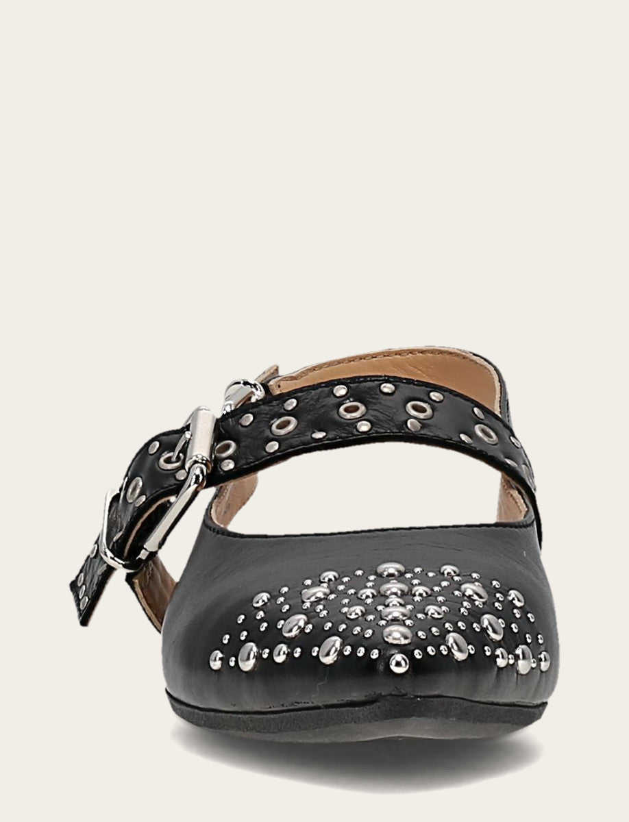Frye Women's Black Heather Slingback Studded Shoe / Black