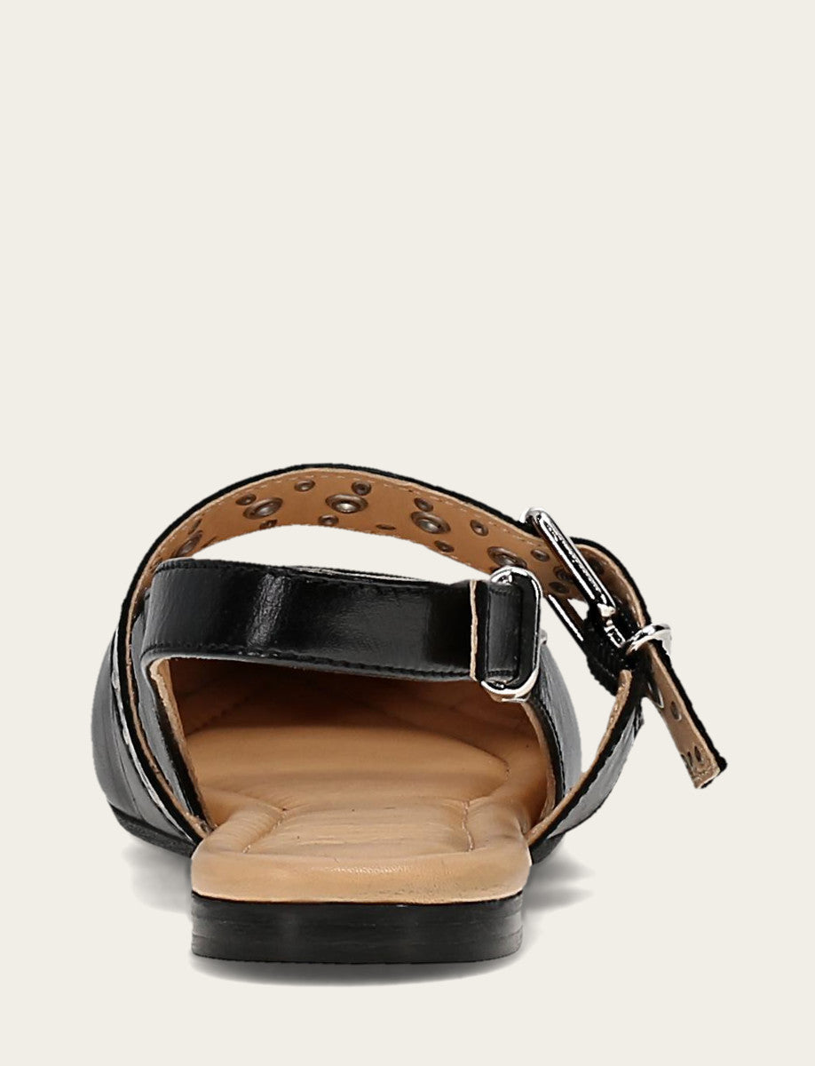 Frye Women's Black Heather Slingback Studded Shoe / Black