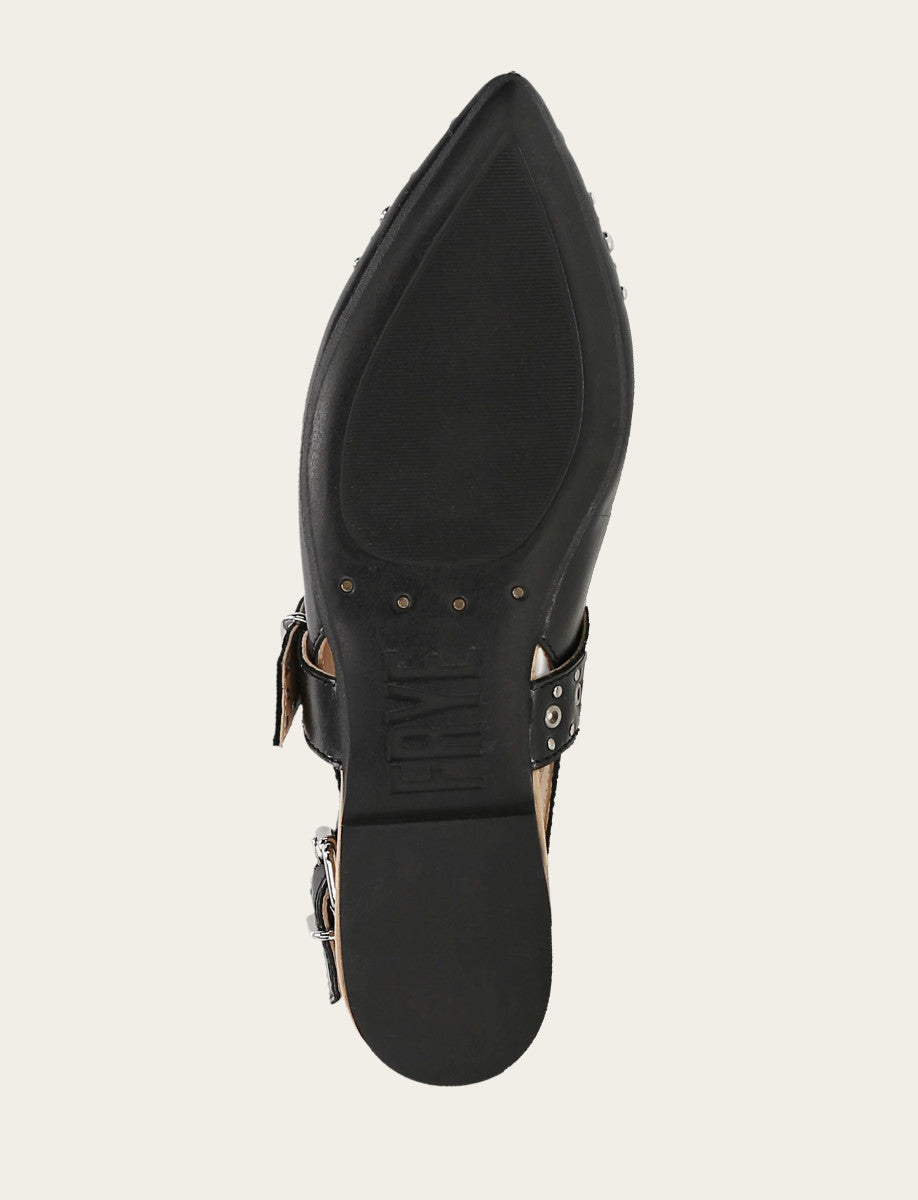 Frye Women's Black Heather Slingback Studded Shoe / Black