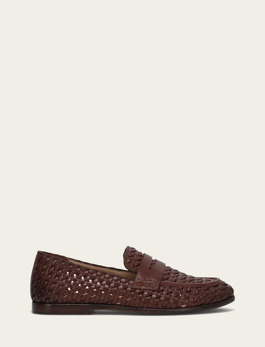 Frye Faith Woven Loafer / Dark Brown