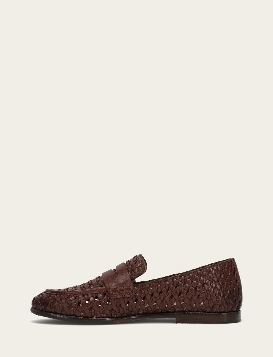 Frye Faith Woven Loafer / Dark Brown