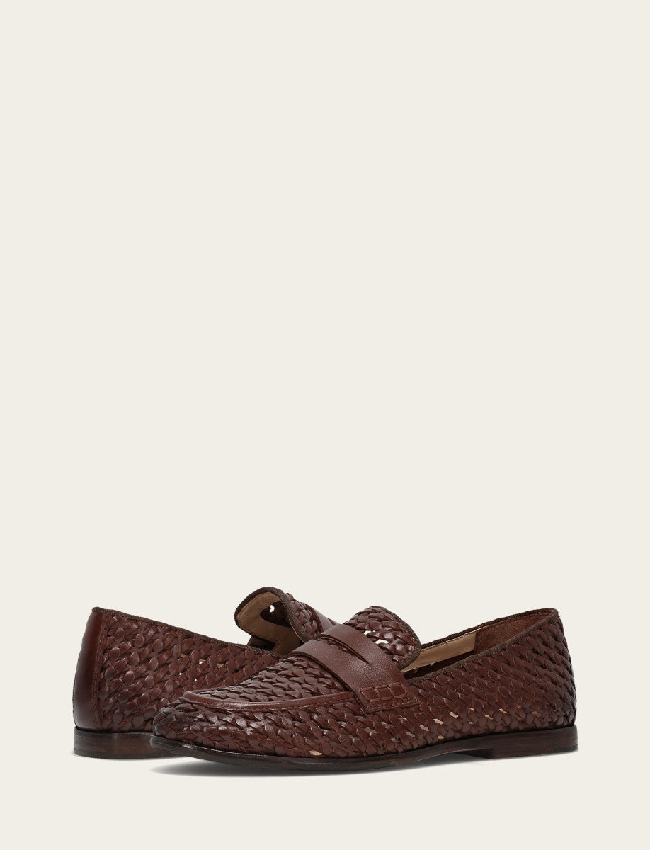 Frye Faith Woven Loafer / Dark Brown
