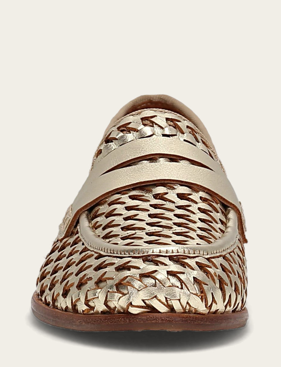 Frye Faith Woven Loafer / Gold