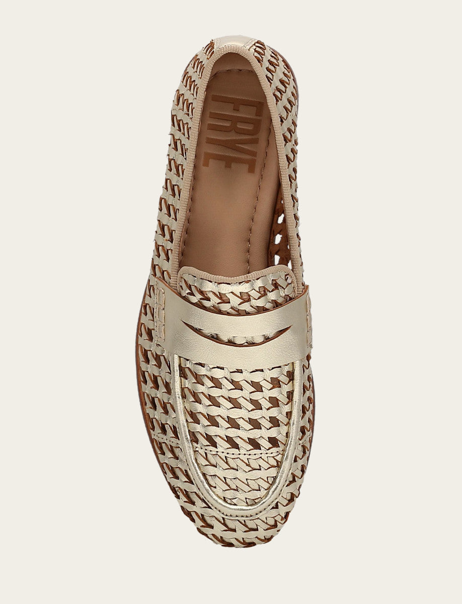 Frye Faith Woven Loafer / Gold