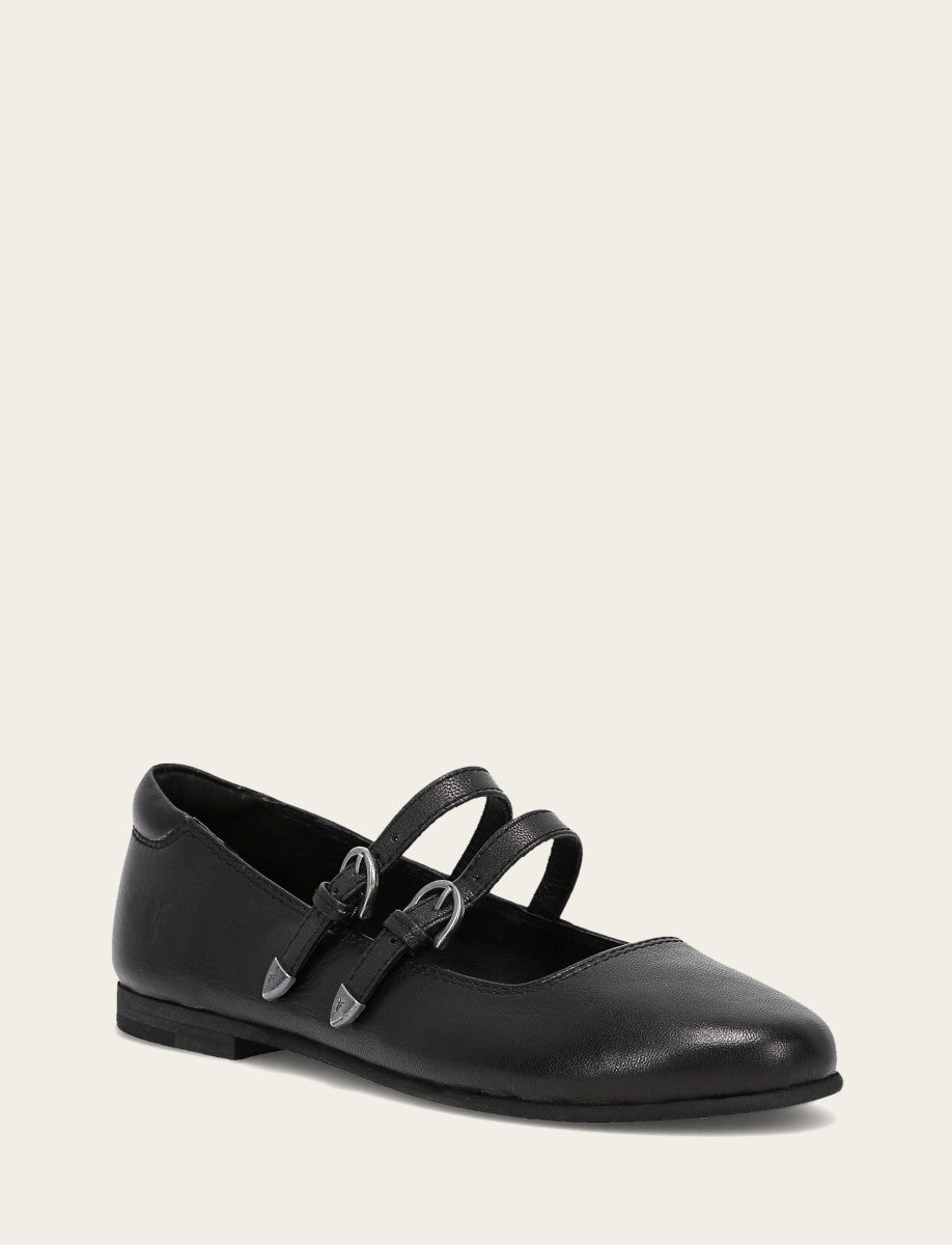 Frye Women's Black Carson Multi Mary Jane Flats / Black