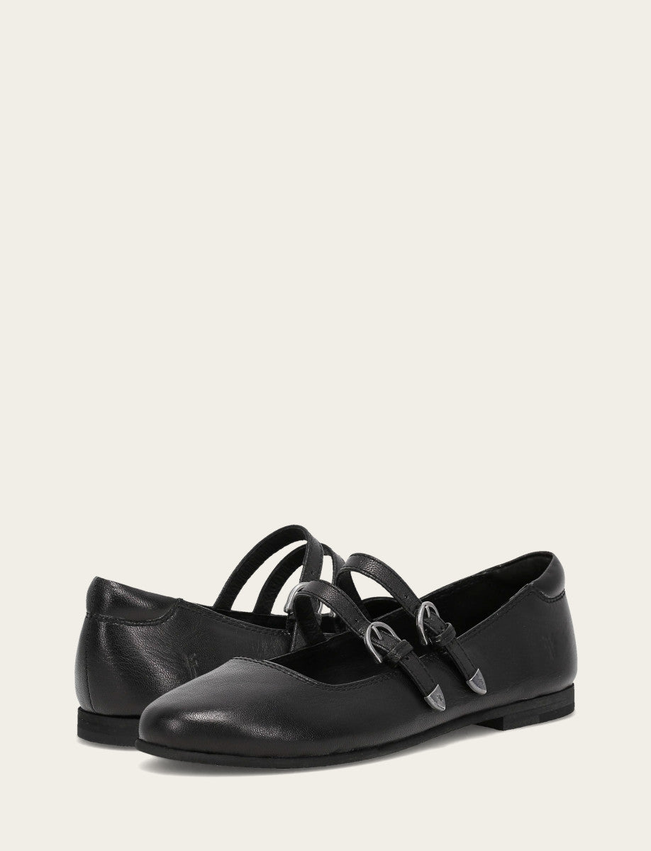 Frye Women's Black Carson Multi Mary Jane Flats / Black