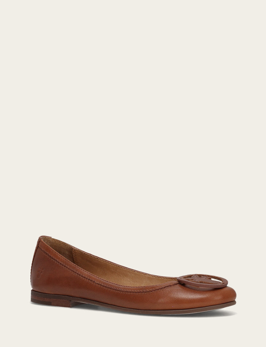 Frye Women's Cinnamon Carson Logo Ballet Shoe / Cinnamon