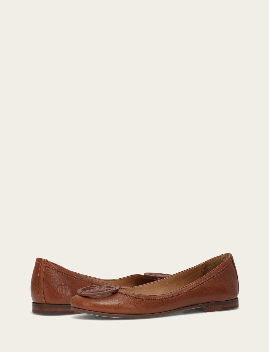 Frye Women's Cinnamon Carson Logo Ballet Shoe / Cinnamon