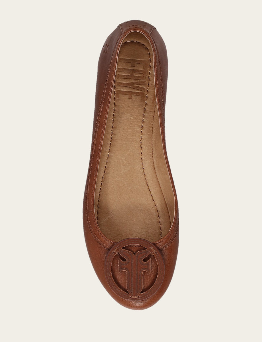 Frye Women's Cinnamon Carson Logo Ballet Shoe / Cinnamon