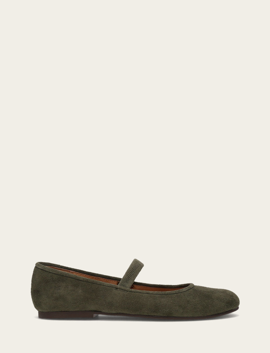 Frye Women's Dark Olive Emma Elastic Mary Jane Shoe / Dark Olive