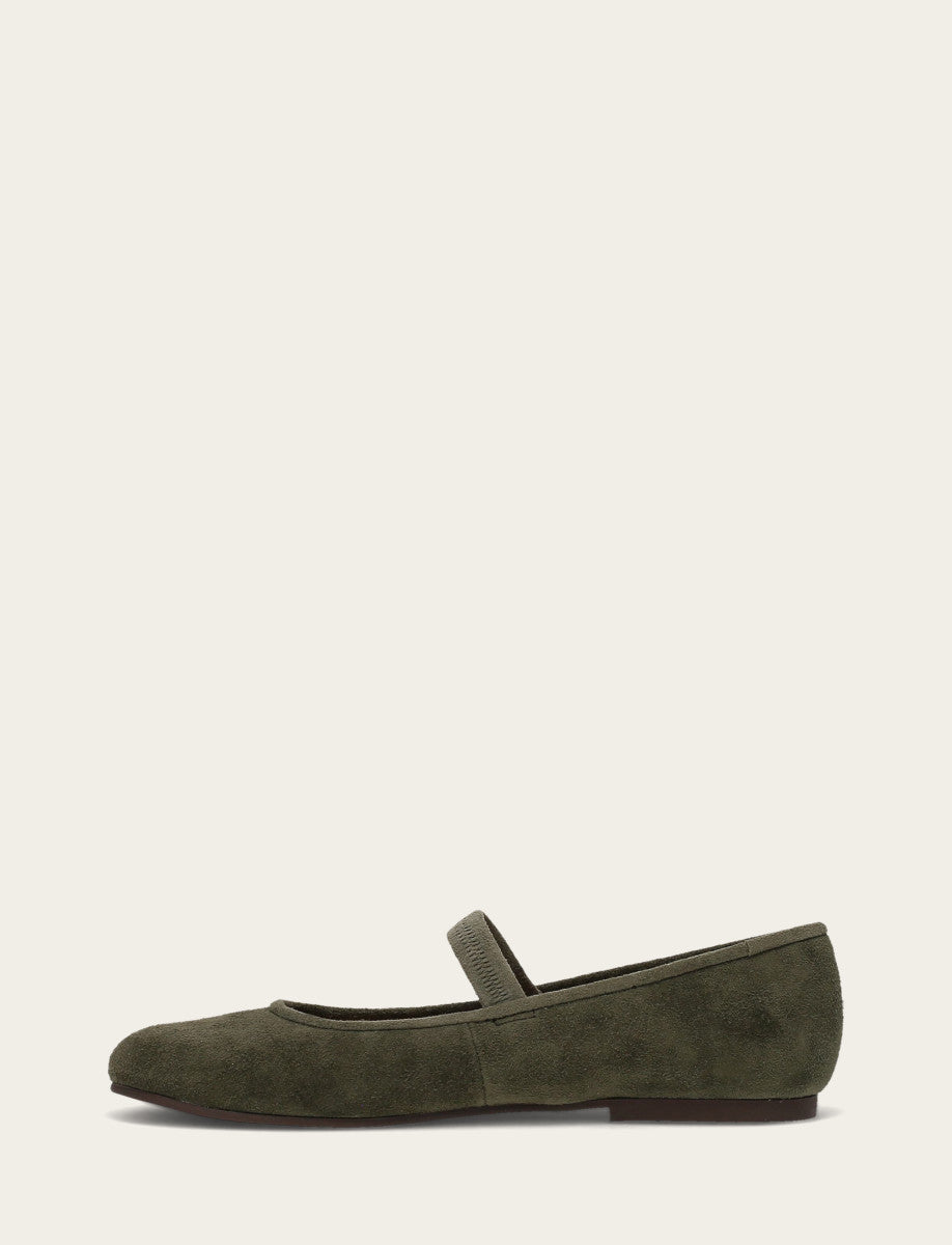 Frye Women's Dark Olive Emma Elastic Mary Jane Shoe / Dark Olive