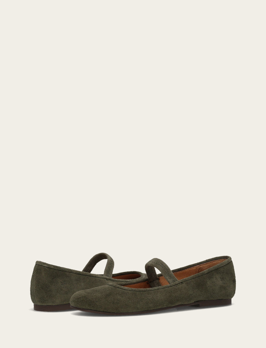 Frye Women's Dark Olive Emma Elastic Mary Jane Shoe / Dark Olive