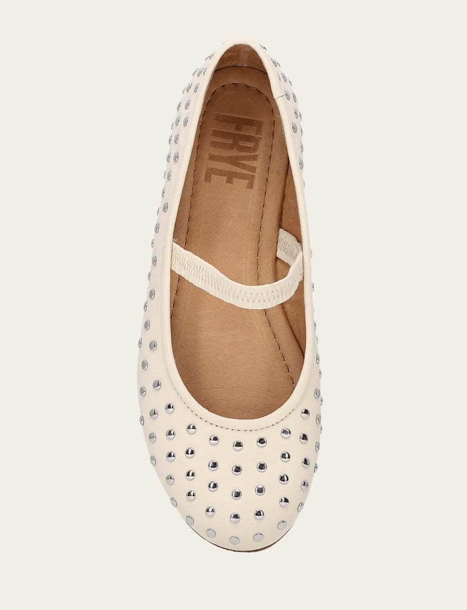 Frye Women's Ecru Emma Studded Mary Jane Shoe / Ecru