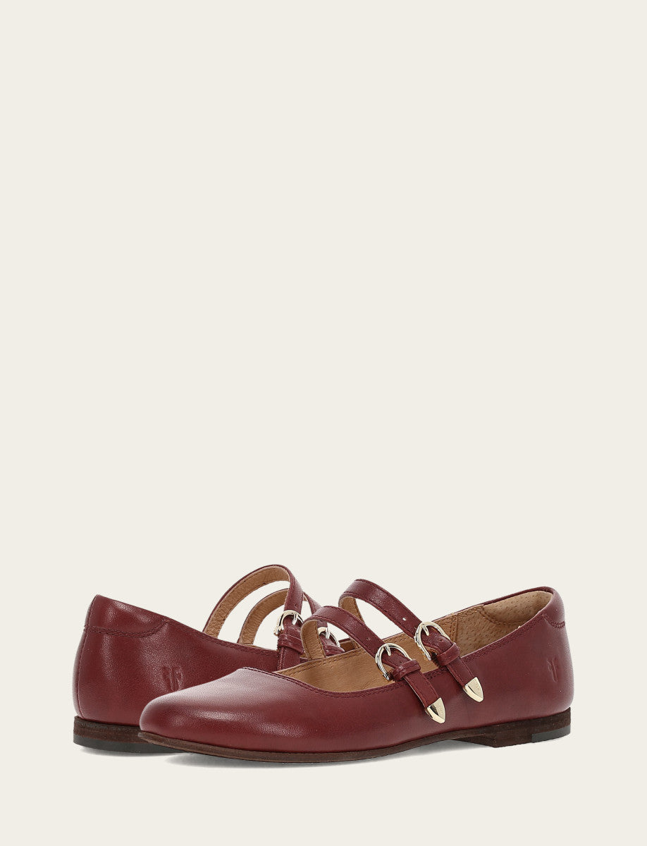 Frye Women's Cranberry Carson Multi Mary Jane Shoe / Cranberry