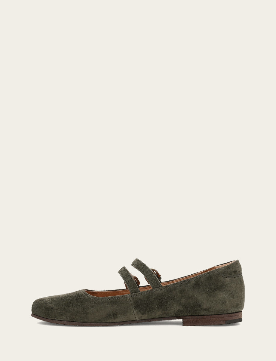 Frye Women's Dark Olive Carson Multi Mary Jane Shoe / Dark Olive