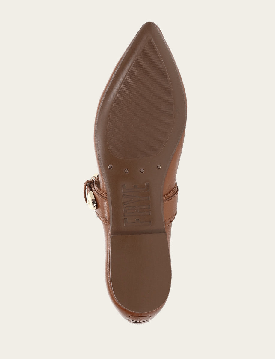 Frye Women's Dark Latte Heather Buckle Mary Jane Flats / Dark Latte