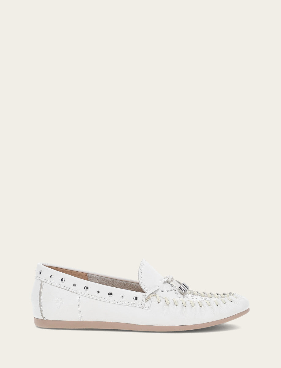 Frye Women's White Naya Stud Moc Loafers / White