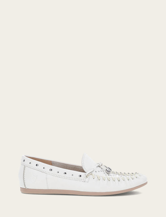 Frye Women's White Naya Stud Moc Loafers / White