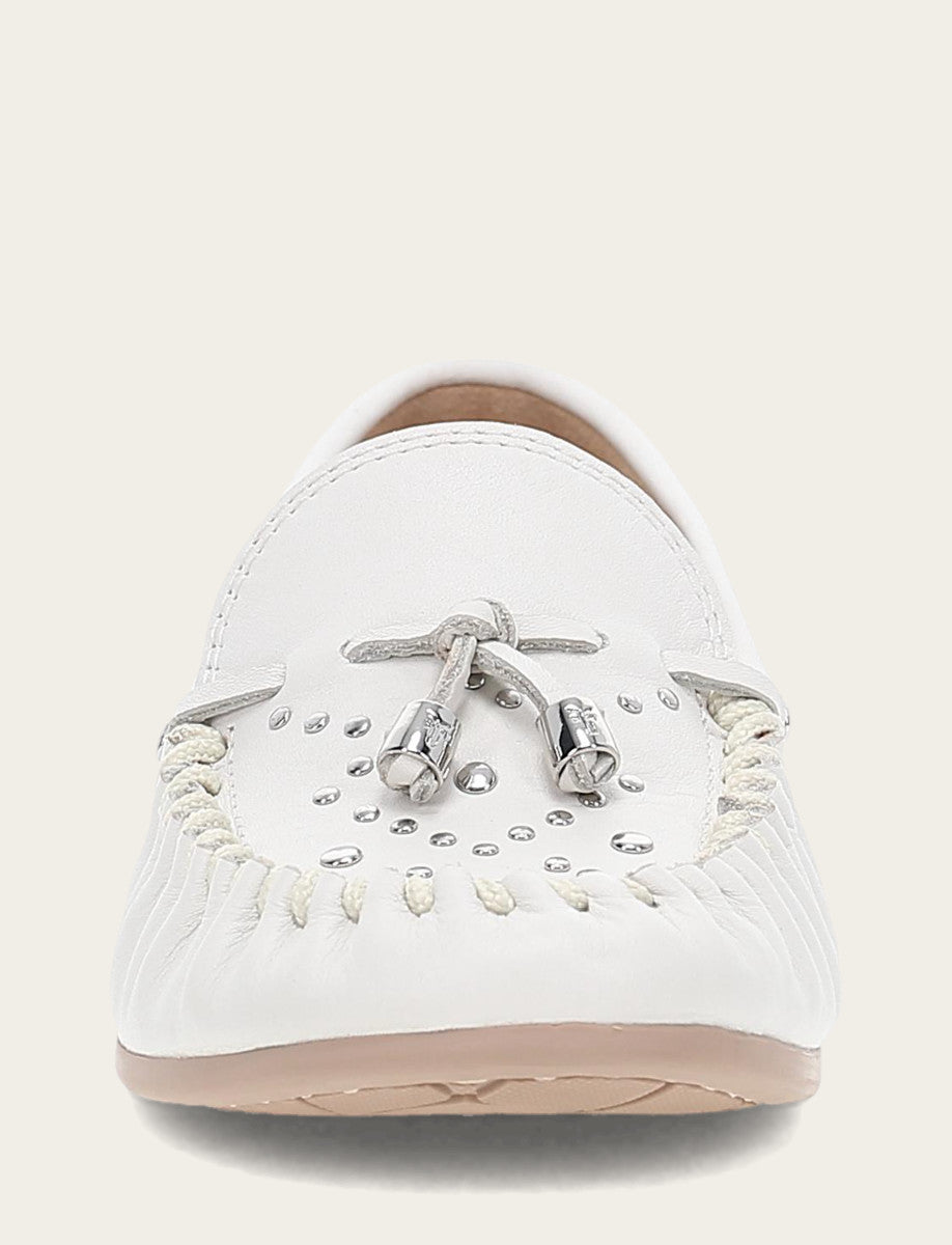 Frye Women's White Naya Stud Moc Loafers / White