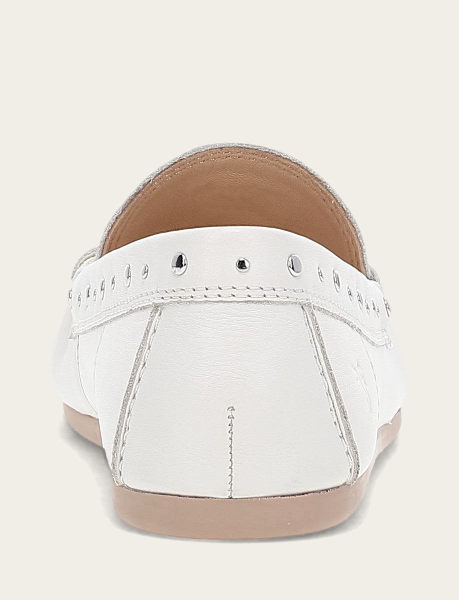 Frye Women's White Naya Stud Moc Loafers / White