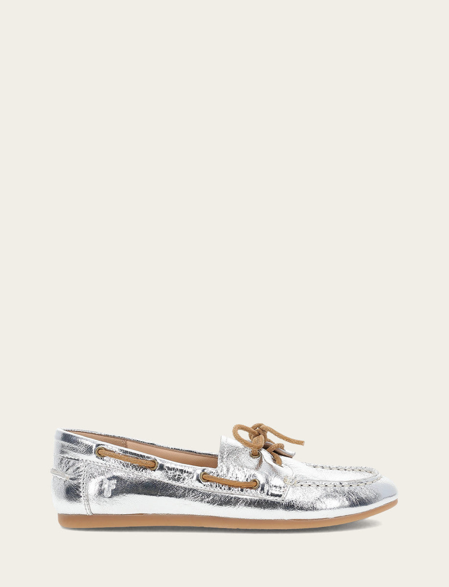 Frye Women's Silver Naya Boat Shoes / Silver