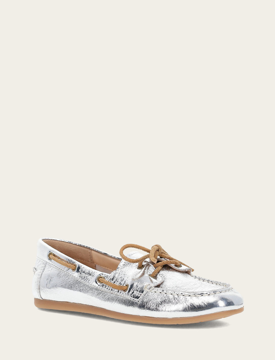 Frye Women's Silver Naya Boat Shoes / Silver
