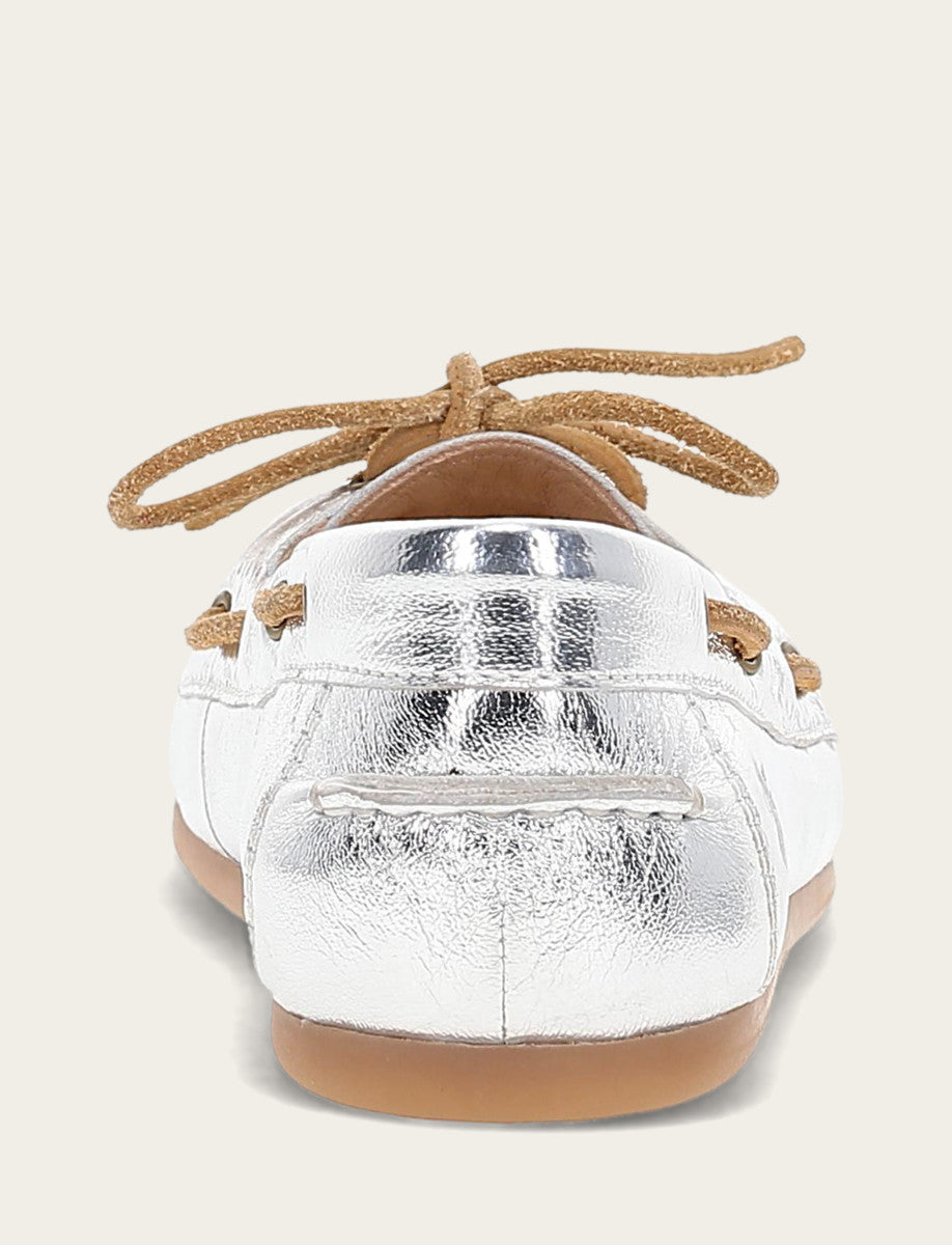 Frye Women's Silver Naya Boat Shoes / Silver
