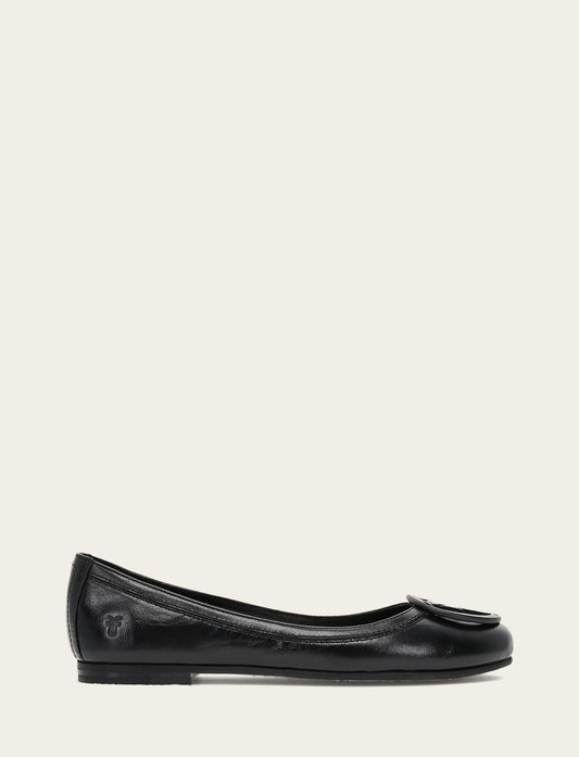 Frye Women's Black Carson Logo Ballet Flats / Black